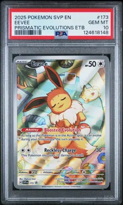 2025 POKEMON SVP EN-SV BLACK STAR PROMO #173 EEVEE PSA 10 - Image 1