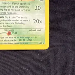 Pokemon TCG Crobat Holo Neo Revelation Rare Card 4/64 - Image 4