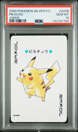 2000 POKEMON SILVER VERSION PLAYING CARDS JOKER #025B PIKACHU PSA 10 - Image 1
