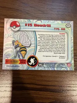 1999 Topps Pokemon TV Animation Edition Series 1 Beedrill #15 Holo - Image 2