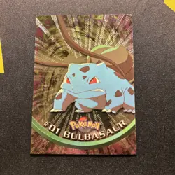 Topps Series 1 Holo Bulbasaur 01 Near Mint -Holo Pokemon Card- Black Logo (6s) - Image 2