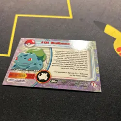Topps Series 1 Holo Bulbasaur 01 Near Mint -Holo Pokemon Card- Black Logo (6s) - Image 4