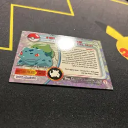 Topps Series 1 Holo Bulbasaur 01 Near Mint -Holo Pokemon Card- Black Logo (6s) - Image 5