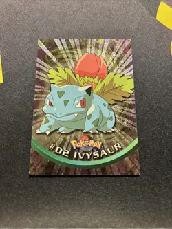 Topps Series 1 Holo Ivysaur 02 Near Mint -Holo Pokemon Card- Black Logo (6s) - Image 1