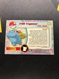Topps Series 1 Holo Ivysaur 02 Near Mint -Holo Pokemon Card- Black Logo (6s) - Image 3