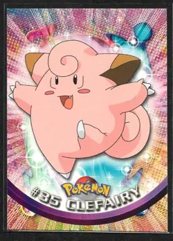 Clefairy #35 Pokemon 1999 Topps TV Animation Black Logo foil - Image 1