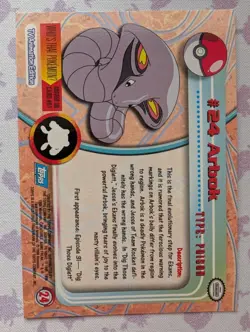 ARBOK Pokemon 1999 Topps #24 Blue Logo TV Animation Edition HOLO Foil - Image 2