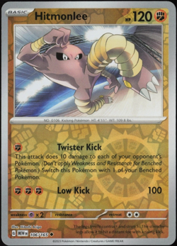 Pokemon Hitmonlee Reverse Holo Uncommon SV: Scarlet & Violet 151 106/165 - Image 1