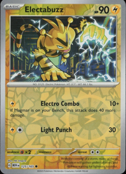 Pokemon Electabuzz 125/165 Reverse Holo SV: Scarlet & Violet 151 - Image 1