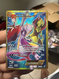 Pokemon Mewtwo EX Full Art Secret Holo Rare Card 163/162 XY Breakthrough - Image 1