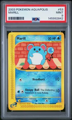 2003 POKEMON AQUAPOLIS #53 MARILL PSA 9 - Image 1