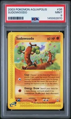 2003 POKEMON AQUAPOLIS #36 SUDOWOODO PSA 9 - Image 1