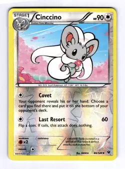 Cinccino (88) XY - Fates Collide #88 (2016) Uncommon Reverse Holo NM Pokemon - Image 1