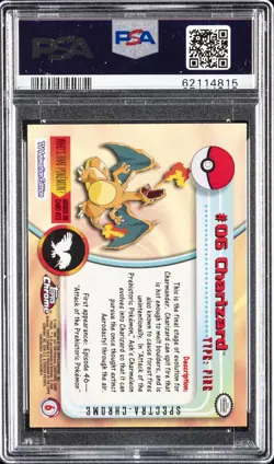 2000 TOPPS CHROME POKEMON T.V. SPECTRA #6 CHARIZARD PSA 9 - Image 2