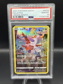 Pokemon 2023 Sword & Shield Crown Zenith GG20/GG70 Full Art Latias PSA 10 Gem MT - Image 1