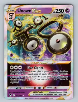 Unown VSTAR 066/195 Ultra Rare SWSH12: Silver Tempest NM - LP Pokemon TCG - Image 1