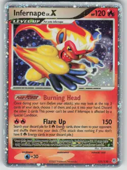 Pokemon TCG Infernape LV.X Ultra Rare Reverse Holo Diamond and Pearl 121/130 - Image 1
