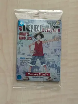 One Piece Monkey. D. Luffy US Voyage College Basketball Promo Card (Sealed) - Image 1