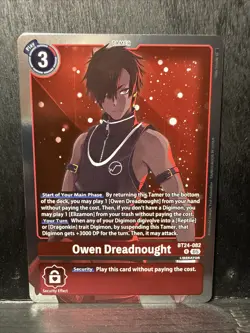 Digimon BT24 Time Stranger Bt24-082 Owen Dreadnought Rare Foil Card - Image 1