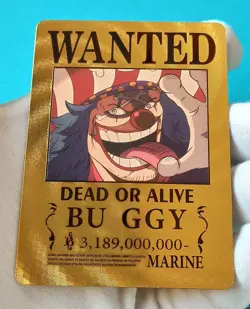 BU GGY BAGGY ONE PIECE OP CARTE CARD HOLO PRISM FLASH FOIL MANGA ANIME GOLD - Image 2