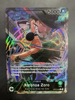One Piece TCG Roronoa Zoro OP12-020 Parallel Alternative Art Leader Card - Image 1