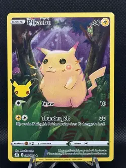 Pikachu 005/025 Celebrations Full Art Ultra Rare Holo Pokemon Card NM - Image 1