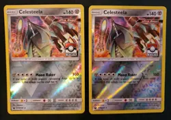 2x POKEMON CELESTEELA 100/168 REVERSE HOLO RARE POKEMON LEAGUE PROMO CARD NM - Image 1