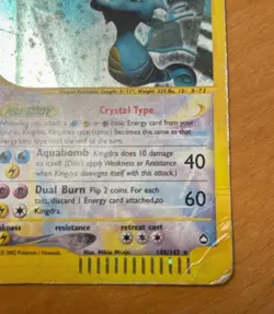 Pokemon Card-Kingdra-Holo-Aquapolis-148/147-Crystal-ENG-Poor - Image 5