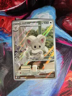 Pokemon TCG Cinccino 153/086 Full Art Holo Black Bolt Rare Illustration Card NM - Image 1