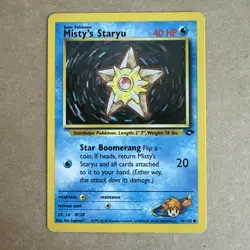 Pokemon TCG Gym Challenge Misty's Staryu Card 92/132 Unlimited Uncommon LP+ - Image 1