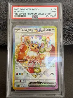 Pokemon TCG Eevee EX 174 Prismatic Evolutions Black Star Promo Card PSA 9 - Image 1