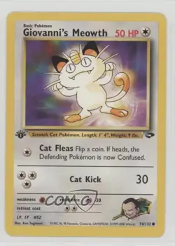 Giovanni's Meowth 1st Ed. Pokemon Gym Challenge #74 2000 - Image 1