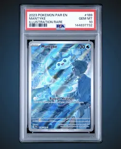 Pokemon PAR 189/182 - Paradox Rift Mantyke Illustration Rare - PSA 10 - Image 1
