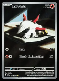 Larvesta 196/191 Holo Illustration Rare Surging Sparks Pokemon Card - Image 1