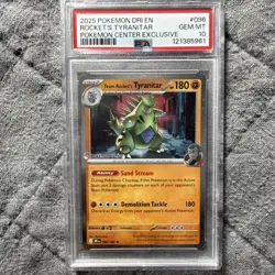 Pokemon Team Rocket's Tyranitar 096/182 Rare Exclusive PSA 10 2025 - Image 1