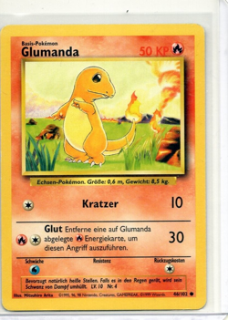 Charmander 46/102 Base Set German MP Vintage WOTC Pokemon TCG - Image 1