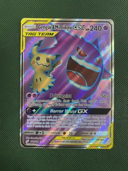 Pokemon TCG Gengar & Mimikyu GX Full Art TAG TEAM Card 164/181 Team Up Edition - Image 1