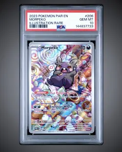 Pokemon TCG Morpeko 206/182 Paradox Rift 2023 Scarlet & Violet PSA 10 - Image 1