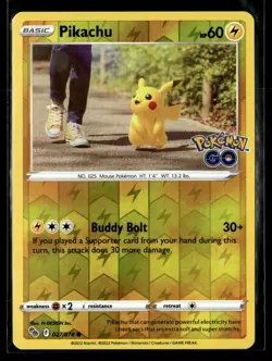 Pokemon GO Pikachu (27) 027/078 Near Mint Reverse Holofoil - Image 1