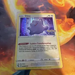 Ditto 053/078 Pokemon GO Holo Rare 2022 70 HP Sudden Transformation Pokemon TCG - Image 1