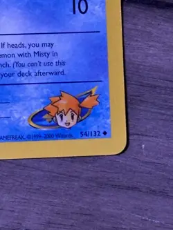 Pokemon Misty's Psyduck W Stamped 054/132 Unlimited Gym Heroes WOTC - Image 5