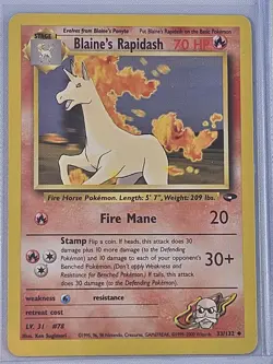 Blaine’s Rapidash 33/132 Gym Heroes Unlimited – NM - Pokemon TCG WOTC 2000 - Image 1