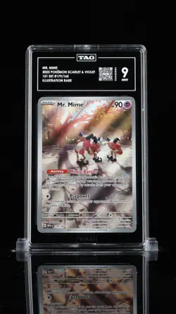 2023 POKEMON MEW EN-151 ILLUSTRATION RARE #179 MR. MIME TAG 9 MINT - Image 1