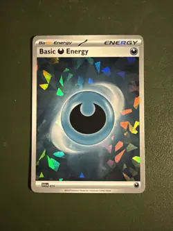 Pokemon TCG Basic Darkness Energy SVE 015 Cracked Ice Holo NM - Image 1