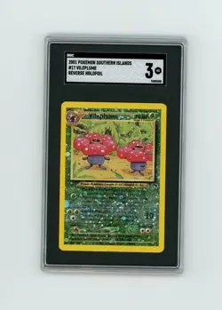 RARE 2001 Pokemon SOUTHERN ISLANDS VILEPLUME REVERSE HOLO 17/18 SGC GRADED 3 - Image 1
