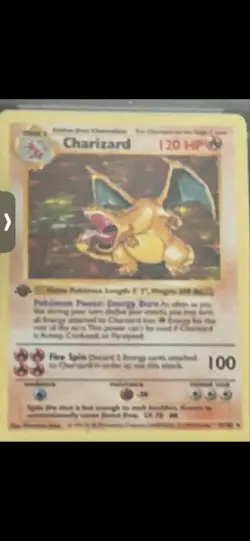 Pokemon Charizard Base Set 4/102 120 HP Holo Rare English TCG Card - Image 1