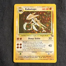 Kabutops 9/62 Fossil Holo Rare 1999 Wizards Pokemon TCG Card English - Image 1