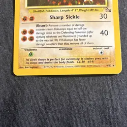 Kabutops 9/62 Fossil Holo Rare 1999 Wizards Pokemon TCG Card English - Image 5