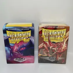 Lot Of Dragon Shield Card Sleeves 200 Purple And Ruby Matte Finish For TCG Game - Image 1