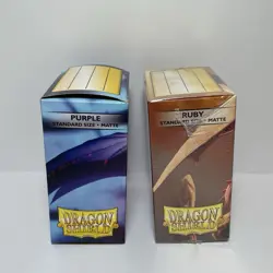 Lot Of Dragon Shield Card Sleeves 200 Purple And Ruby Matte Finish For TCG Game - Image 2